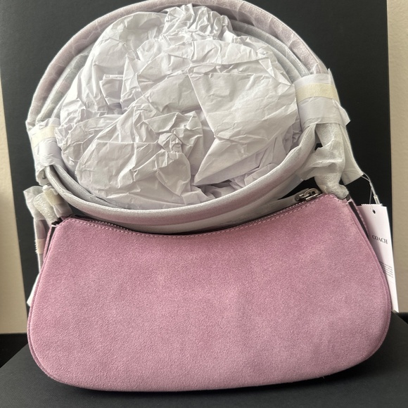 NWT coach Ashton Bag silver/light violet suede smooth leather CDA95 - Picture 5 of 7